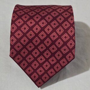 Vtg PINK Thomas Pink London Made in England 100% Silk Necktie - Geo Brick